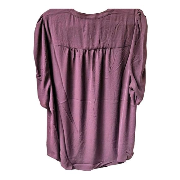 TORRID Plus Size Harper Georgette Sassafras Ruched Short Sleeve Blouse - Picture 10 of 16